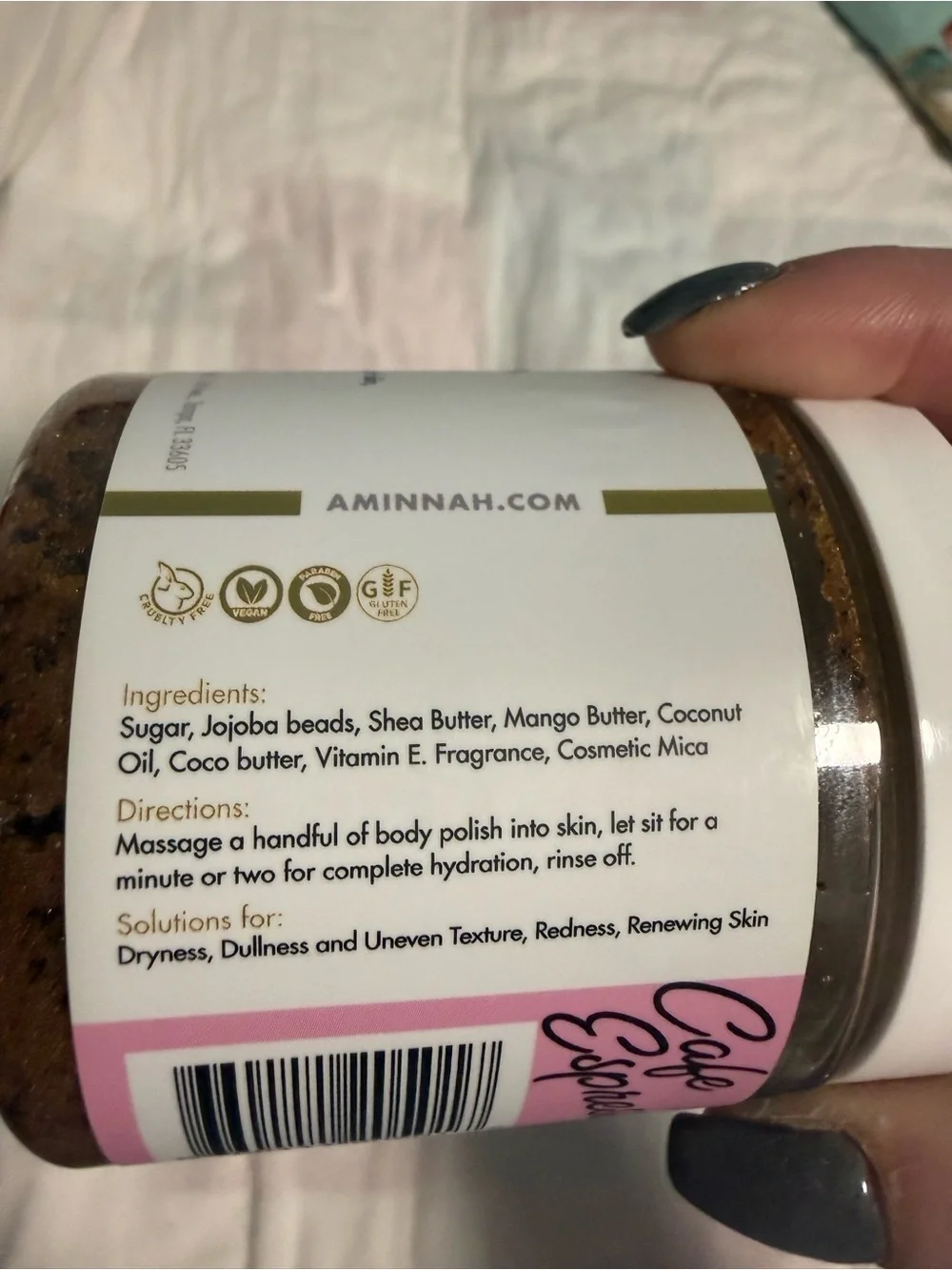 Aminnah Café Espresso Sugar Polish! New smells great!